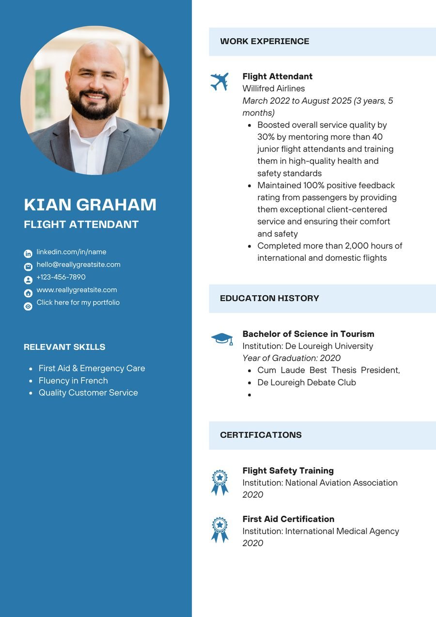 Sky Panel CV template preview