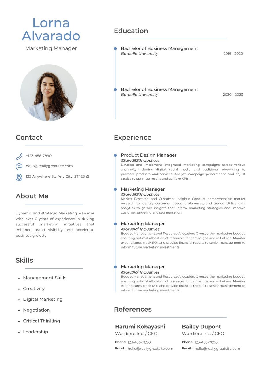 Open Circle CV template preview
